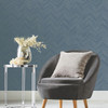 MD7224 Polished Chevron Blue Silver Gray Geometric Theme Unpasted  Raised Foil on Non-Woven Wallpaper from Antonina Vella Modern Metals Second Edition