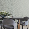 MD7124 Trees Silhouette Eucalyptus Silver Modern Theme Unpasted  Raised Foil on Non-Woven Wallpaper from Antonina Vella Modern Metals Second Edition