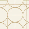 MD7202 Sun Circles Cream Gold Geometric Theme Unpasted  Raised Foil on Non-Woven Wallpaper from Antonina Vella Modern Metals Second Edition
