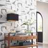 MD7114 Abstract Geo Off White Gray Geometric Theme Unpasted  Raised Foil on Non-Woven Wallpaper from Antonina Vella Modern Metals Second Edition