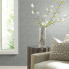 MD7212 Shimmering Patina Spa Gray Silver Modern Theme Unpasted  Raised Foil on Non-Woven Wallpaper from Antonina Vella Modern Metals Second Edition