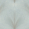 OI0685 Papyrus Plume Sky Blue Off White Botanical Theme Unpasted Non Woven Wallpaper from New Origins Made in United States