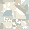 OI0673 Cut outs Sky Blue Gray Brown Contemporary Theme Unpasted Non Woven Wallpaper from New Origins Made in United States