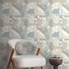 OI0673 Cut outs Sky Blue Gray Brown Contemporary Theme Unpasted Non Woven Wallpaper from New Origins Made in United States