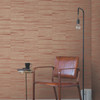 OI0662 Line Stripe Brick Brown Grasscloth Theme Unpasted Non Woven Wallpaper from New Origins Made in United States