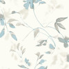 PSW1423RL Linden Flower Peel and Stick Wallpaper Spa Blue Off White Farmhouse Style Wall Covering by Simply Candice Made in United States
