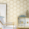 PSW1416RL Honeycomb Peel and Stick Wallpaper Sand Brown Gold Modern Style Wall Covering by Simply Candice Made in United States