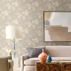 PSW1414RL Midnight Blooms Peel and Stick Wallpaper Neutral Gray Brown Farmhouse Style Wall Covering by Simply Candice Made in United States