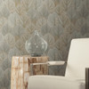 PSW1425RL Leaf Concerto Peel and Stick Wallpaper Warm Taupe Brown Farmhouse Style Wall Covering by Simply Candice Made in United States