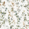 PSW1430RL Joyful Eucalyptus Peel and Stick Wallpaper Green Off White Farmhouse Style Wall Covering by Simply Candice Made in United States