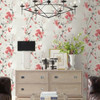 PSW1100RL Charm Premium Peel and Stick Wallpaper Red Gray Farmhouse Style Wall Covering by Simply Candice Made in United States