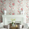 PSW1100RL Charm Premium Peel and Stick Wallpaper Red Gray Farmhouse Style Wall Covering by Simply Candice Made in United States