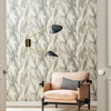 PSW1104RL Peaceful Plume Premium Peel and Stick Wallpaper Charcoal Black Gold Farmhouse Style Wall Covering by Simply Candice Made in United States