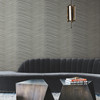 DT5052 Glistening Chevron Non Woven CharcoalBlack Gray Unpasted Paper Geometric Wallpaper from Candice Olsen After Eight Collection Made in United States