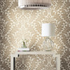 DT5045 Modern Romance Gold Off White Unpasted Non Woven Botanical Wallpaper from Candice Olsen After Eight Collection Made in United States