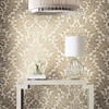 DT5045 Modern Romance Gold Off White Unpasted Non Woven Botanical Wallpaper from Candice Olsen After Eight Collection Made in United States