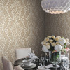 DT5045 Modern Romance Gold Off White Unpasted Non Woven Botanical Wallpaper from Candice Olsen After Eight Collection Made in United States