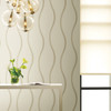 DT5111 Unfurl Cream Beige Unpasted Non Woven Contemporary Wallpaper from Candice Olsen After Eight Collection Made in United States