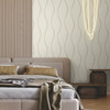 DT5111 Unfurl Cream Beige Unpasted Non Woven Contemporary Wallpaper from Candice Olsen After Eight Collection Made in United States