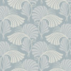 DT5132 Dancing Leaves Light Blue Neutral Unpasted Non Woven Botanical Wallpaper from Candice Olsen After Eight Collection Made in United States