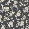 DT5025 Flutter Vine Charcoal Black Cream Unpasted Non Woven Botanical Wallpaper from Candice Olsen After Eight Collection Made in United States