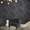 DT5062 Willow Glow Gunmetal Brown Gray Unpasted Non Woven Botanical Wallpaper from Candice Olsen After Eight Collection Made in United States