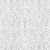 DT5011 Paradise Bright Off White Silver Unpasted Non Woven Damask Wallpaper from Candice Olsen After Eight Collection Made in United States