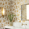 DT5022 Flutter Vine Gold Off White Unpasted Non Woven Botanical Wallpaper from Candice Olsen After Eight Collection Made in United States