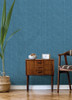 4046-26351 Emerson Linen Blue Graphics Theme Unpasted Non Woven Wallpaper from Aura by A-Street Prints Made in Great Britain