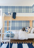 4071-71043 Madras Plaid Blue Graphics Theme Prepasted Sure Strip Wallpaper from Blue Heron by Chesapeake Made in United States