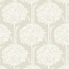 4074-26626 Zaria Topiary Taupe Neutral Botanical Theme Unpasted Non Woven Wallpaper from Georgia by A-Street Prints Made in Great Britain