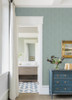 4074-26606 Walcott Stitched Trellis Seafoam Blue Graphics Theme Unpasted Non Woven Wallpaper from Georgia by A-Street Prints Made in Great Britain