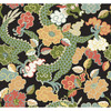 4120-72005 Yanci Dragon Green Black Animals Theme Unpasted Non Woven Wallpaper from Middleton by A-Street Prints Made in United States