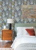 4120-72003 Harper Floral Vase Gray Botanical Theme Unpasted Non Woven Wallpaper from Middleton by A-Street Prints Made in United States