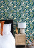 4120-72008 Yanci Dragon Teal Blue Animals Theme Unpasted Non Woven Wallpaper from Middleton by A-Street Prints Made in United States