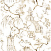 4120-26807 Serena Chinoiserie Coffee Brown Animals Theme Unpasted Non Woven Wallpaper from Middleton by A-Street Prints Made in Great Britain