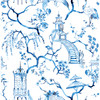 4120-26810 Serena Chinoiserie Blue Animals Theme Unpasted Non Woven Wallpaper from Middleton by A-Street Prints Made in Great Britain
