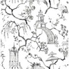 4120-26809 Serena Chinoiserie Charcoal Black Animals Theme Unpasted Non Woven Wallpaper from Middleton by A-Street Prints Made in Great Britain