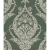 4120-26821 Arlie Botanical Damask Evergreen Green Botanical Theme Unpasted Non Woven Wallpaper from Middleton by A-Street Prints Made in Great Britain