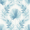 4121-26916 Calla Painted Palm Blue Botanical Theme Non Woven Wallpaper from Mylos by A-Street Prints Made in Great Britain