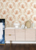 4121-26914 Calla Painted Palm Rust Red Botanical Theme Non Woven Wallpaper from Mylos by A-Street Prints Made in Great Britain