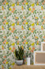 GW5321 Citrus & Bees Olives Flowers on Cream Wallpaper 26 inch wide X 18 feet long  Green Orange Yellow Made in USA Grace and Gardenia Designs