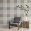 GW6071 Buffalo Plaid Wallpaper 20.5 inch wide x 15 feet long Brown Made in USA Grace and Gardenia Designs