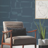 AG2075 Nikki Chu Block Rich Teal Blue Abstract Theme Unpasted Non Woven Wallpaper from Artistic Abstract