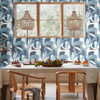 AG2004 Papier Colle Blue Off White Tropical Theme Unpasted Non Woven Wallpaper from Artistic Abstract