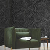 AG2062 Fern Fronds Black Gray Abstract Theme Unpasted Non Woven Wallpaper from Artistic Abstract