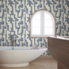 AG2104 Nikki Chu Modern Tribal Navy Blue Gray Abstract Theme Unpasted Non Woven Wallpaper from Artistic Abstract