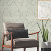 AG2084 Nikki Chu Raska Jade Blue Gray Abstract Theme Prepasted Sure Strip Wallpaper from Artistic Abstract