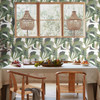 AG2005 Papier Colle Green Gray Off White Tropical Theme Unpasted Non Woven Wallpaper from Artistic Abstract