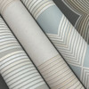 EV3983 Progression Ogee Light Neutral Gray Modern Theme Unpasted Non Woven Wallpaper from Candice Olsen Casual Elegance